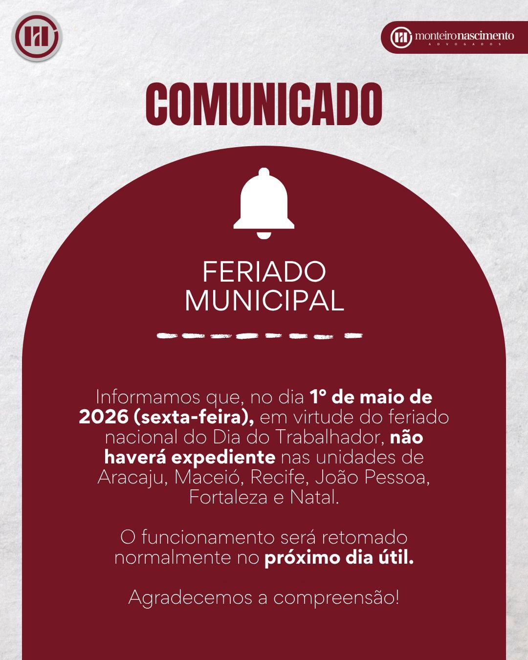 Teste de Aviso